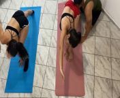 Stepfather Trains his 2 beautiful Stepdaughters and gives them up the ass to improve their technique from yoga technique using cross