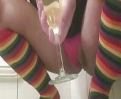 Mobile quality, sorry! wet piss play first time, check out my sexy wife pissing in a glass, wet and piss while fucking her pus from aunty pee pus