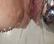 Hairy Chubby Wife Masturbates in Shower from chubby wife masturbates