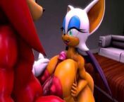 Rouge and knuckles from four knuckle strapon