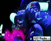 Black Light Rainy Night with Abigal Mac and Ava Addams from girl with avimal
