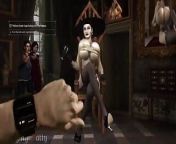 Lady Dimitrescu Sits In a Big Chair and Bounces Her Huge Titties Seductively from resident evil nude lady dimitrescu