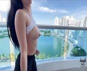 Hot blowjob with sea view from fuck on sea view