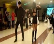 Circassian girl dancing in high heels and short dress from azeri