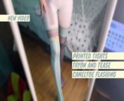 Thick tights tryon teaser from pink lingerie tryon