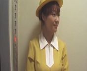 Japanese Elevator Handjob with White Gloves from japanese handjob