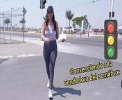 The traffic light saleswoman is seduced and gets on the car from pollyfanaunty traffic