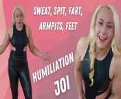 Sweat armpits feet farts humiliation JOI from spit stinky feet sweaty armpit
