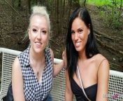 Two real German Teen talk to Amateur FFM 3Some in Public Park from sex public park