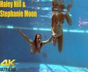 In the indoor pool, two stunning girls swim from naked boys indoor pool