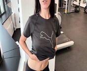 Fucking in the gym with a trainer from toilet sex