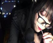 ASMR Candy Eating from view full screen asmr claudy roommate walks in roleplay video leaked