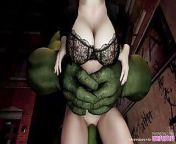 Black Widow and the Hulk from sex cartoon hulk and the