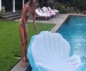 Nina Agdal at the pool from nina agdal nude video