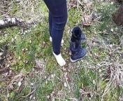 Barefeet titslapping in the woods - 600 slaps from sex 600