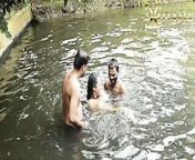 DIRTY BIG BOOBS BHABI BATH IN POND WITHHANDSOME DEBORJI (OUTDOOR) from moti aunty nude bath pond videos page 2