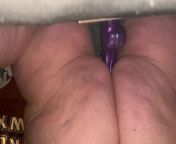 BBW stretching her tight pussy on a 10 inch thick dildo from 10 boys one girl