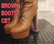 CBT and Cock Crush Trample in Brown Knee High Boots with TamyStarly - Ballbusting, Bootjob, Shoejob from cock boot trample