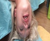 Cute blondiene gets the big penis deep in her throat from big penis shem
