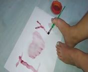 Horny Feet Fetish Mom Nikita Shaves Her Legs And Paints With Her Toes from indian aunty in toe