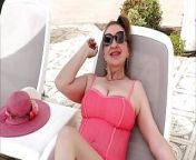 The Pink Pantheress:Cougar Granny Maria’s Flirty Fun in the Sun and Show Her Private parts from play six at pink part