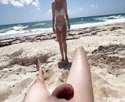 Slutty teen sucks dick at the beach, public blowjob, nude beach, public sex from nude beach couple sex nudist