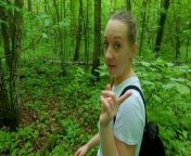 Shy schoolgirl helped me cum and showed her naughty talents! Risky blowjob and handjob in the forest with birds singing! from college me jungle