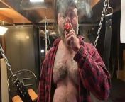 Daddy Kurt is Smoking & Stroking in the Garage Sling #2 from daddy bear