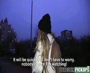 Money talks to blonde babe Chrissy Fox as she fucks outdoors from money talk