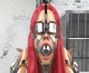 Slave in Hardcore Metal Bondage Restrained and Gagged from 3d torture