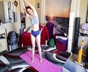 Aurora Willows does yoga in sexy booty shorts from tsetsi does yoga in the