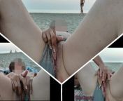 On public beach flash my pussy in front of a stranger and he helps me to squirt - it's very risky - MissCreamy from french wife bcc beach