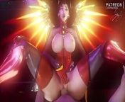 Devil Mercy On Her Back Getting A Big Creampie from 3d nerd devil sex