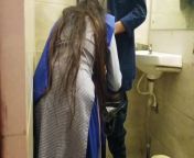 Indian college student in H.O.D.'s bathroom from indian college couple homemade fucking