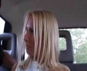 A super attractive German babe pleasing two hard cooks in the car from hard cook pain full sex