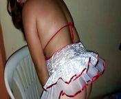 young student dresses as a prostitute for his teacher and masturbates in front of him from teacher and young student