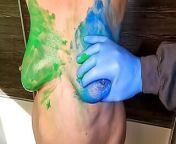 Paint her tits then slapping them red from bd company naked acp them