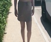 Walking with my tits out from nudist nature walk