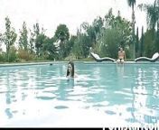 Young Brunette Jenna J Ross Strips and Plays With Herself by the Pool from jenna chew teasing huge tits onlyfans instagram leaked