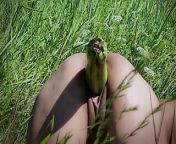 Fucking with big objects in nature. Fisting. Gaping pussy. from vilage girls fuked open fild