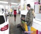German blonde teen bitch pick up at gas station and fuck from gas station but plug part