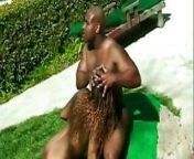 Young ebony bitch gets slammed outdoors from face ebony bitch gets rectal banged