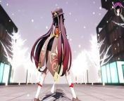 Genshin Impact - Hu Tao Squirt Dance + Gradual Undressing (3D HENTAI) from hu tao genshin impact 3d hentai animation 03 shortver