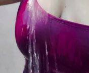 Nisha bhabi playing with her big boobs in the bathroom from desi sexy bhabi suck her boss dick video 3