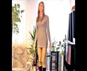 Sissyboy in short dress and boots from crossdresser to