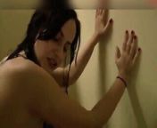 Cum on face in the shower from cute shower