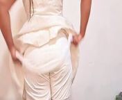 Asian sexy girl wears white dress to go to school from sri lanka girl dress change panties