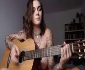 Busty emo girl plays Wicked Game on guitar from larissa liveir play naked guitar