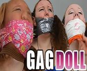Thick Redheaded Bondage Slut Heavily Gagged By Three Lezdom Mistresses from tape gagged girls