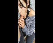 Risky blowjob outdoors in public from desi bhabi socking bj and riding